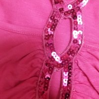 УНИКАЛНО КРАСИВА къса рокля по тялото с изрязан гръб с пайети наситено розов цвят , снимка 6 - Рокли - 40538865