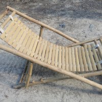 Бамбуков шезлонг със стол за крака , снимка 9 - Градински мебели, декорация  - 42770081