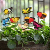 пеперуда пеперуди pvc пластмасова на пръчка тел украса декорация, снимка 2 - Други - 31687769