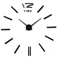 3D Стенен светещ модерен часовник - BLACK, Home Decor Clock 3D, DC-162, снимка 3 - Декорация за дома - 44264640