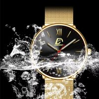 Модни мъжки минималистични часовници Луксозен мрежест колан от неръждаема стомана Кварцов ръчен часо, снимка 3 - Други - 36698939
