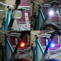 Акумулаторен фар лед фенер предни светлини стоп за велосипед колело, снимка 3 - Аксесоари за велосипеди - 29104725