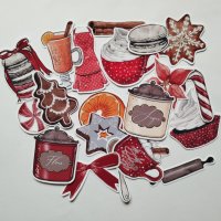 Дизайнерски скрапбук стикери Christmas gingerbread 20 бр - V082, снимка 2 - Други - 42297514