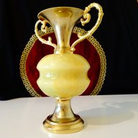 Позлатена ваза,амфора оникс 1 кг. , снимка 5 - Вази - 34181874