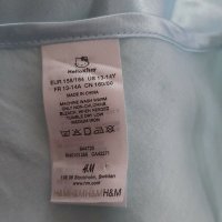 H&M S/M Светло син сатенен потник със сърце и котенце  подарък прашка , снимка 7 - Нощници - 31167917