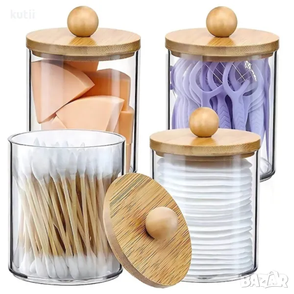 🔥САМО СЕГА!НАМAЛЕНИЕ НА СТИЛЕН ПРОЗРАЧЕН КОНТЕЙНЕР С БАМБУКОВ КАПАК🔥 🔥ПРОМО ЦЕНА 9,99 лв🔥, снимка 1