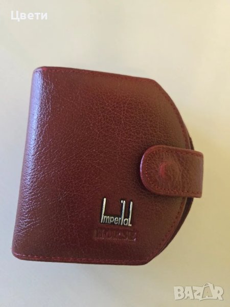 Портфейл естествена кожа 20 лв бордо, снимка 1