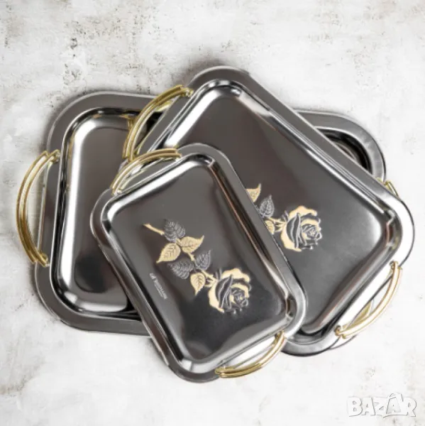 Подноси за сервиране 3 бр. Bohmann, Неръждаема стомана, снимка 1