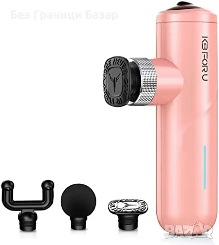 Нов Масажен пистолет мини 3 скорости, мощен мускулен релакс с 3 глави, снимка 1