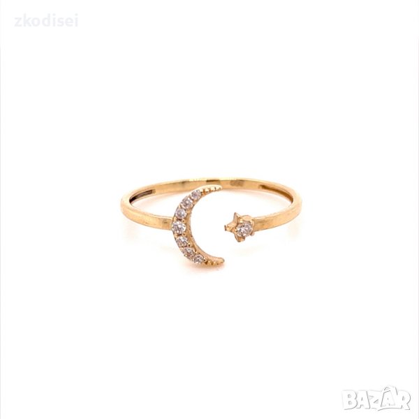Златен дамски пръстен 1,03гр. размер:57 14кр. проба:585 модел:20021-2, снимка 1
