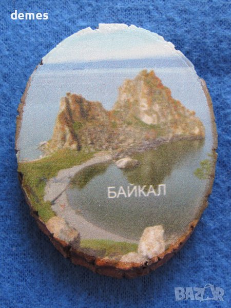 Дървен магнит върху бреза от езерота Байкал, Русия, снимка 1