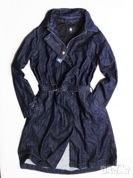 НОВИ и Намалено G-star Minor Denim Classic Trench Дамско Дънково Дълго Яке Дънков Тренч Размер S и M, снимка 1