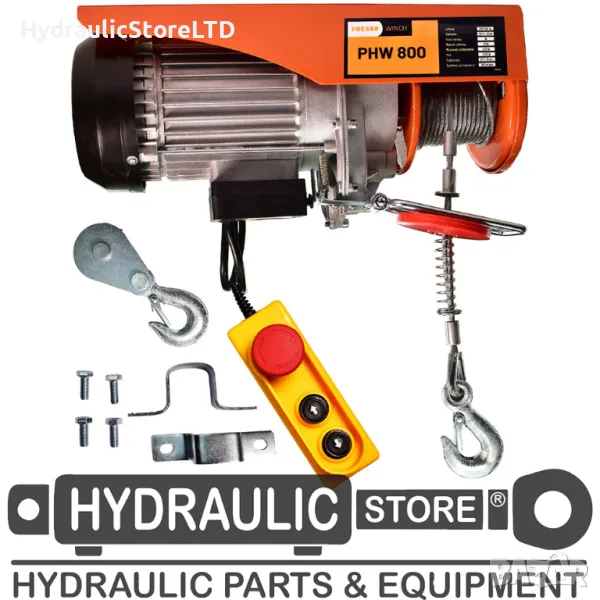 Електрически телфер с товароносимост 800кг и въже 18м 230V PHW800, снимка 1