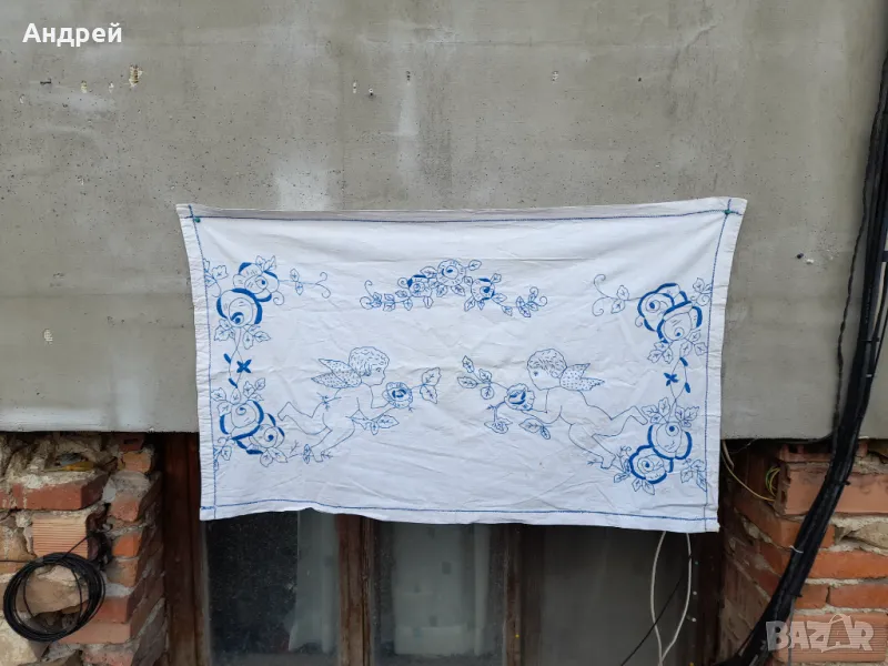 Старинен бродиран ковьор,покривка за стена #281, снимка 1