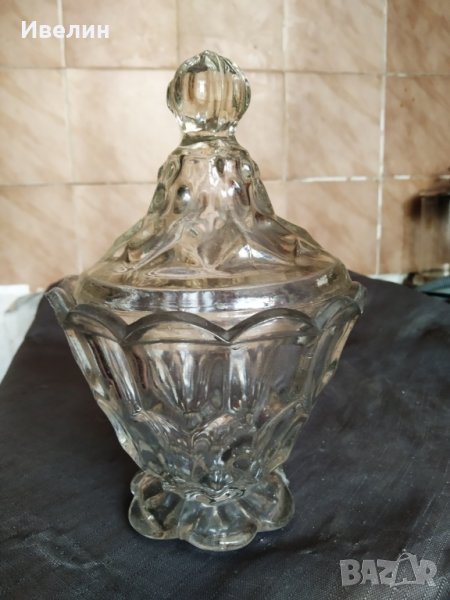 стара кристална захарница,бонбониера арт деко, снимка 1