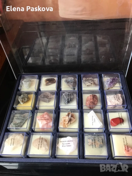 колекция полускъпоценни камъни и минерали с обозначения - 20 броя, снимка 1