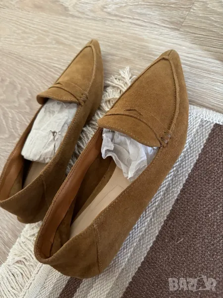 мокасини зара zara велур естествен, снимка 1