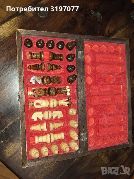 ръчно изработен дървен шах , снимка 1