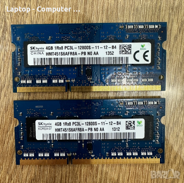 Рам памет за лаптоп SK hynix 2x4GB 8GB DDR3 1600MHz, снимка 1