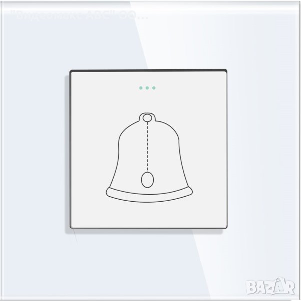 Бутон за звънец, комплект с кристална рамка "LUX-ON" - БЯЛ, СИВ, ЧЕРЕН, ЗЛАТИСТ, снимка 1