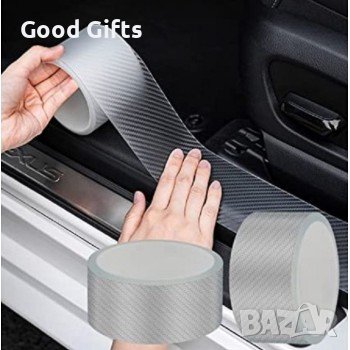 Декоративна лайсна за прагове карбонова прозрачна, снимка 1