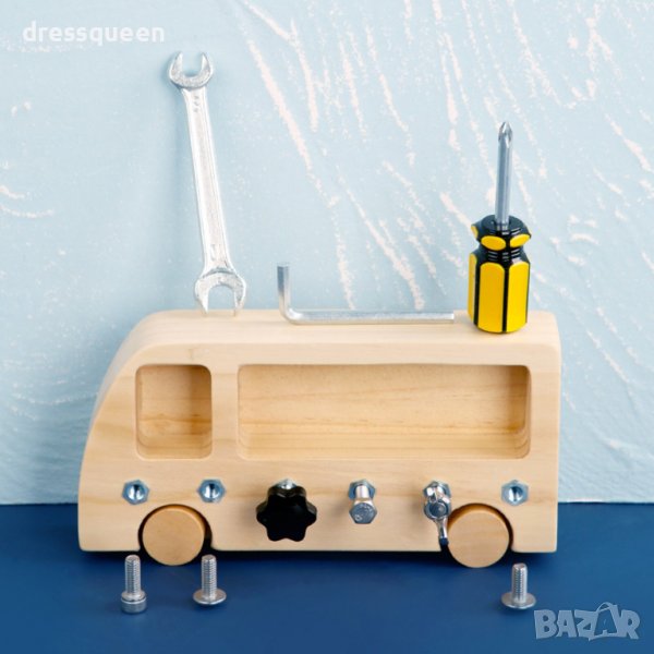 3604 Дървен автобус-Бизиборд, снимка 1