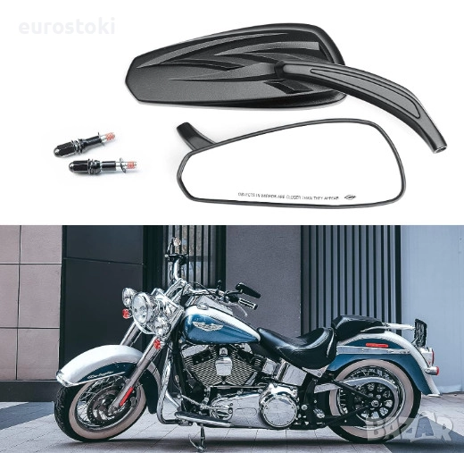 Мотоциклетни огледала WTZMOTO, комплект 2 броя огледало за кормило на мотоциклет, 8 мм, снимка 1