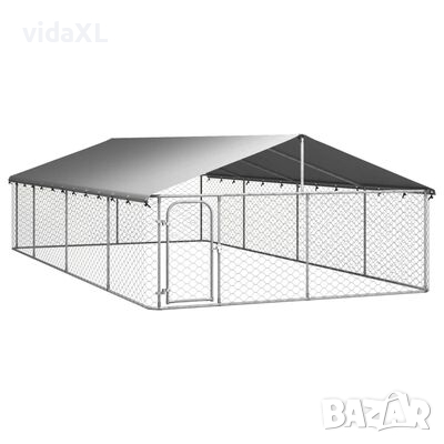 vidaXL Дворна клетка за кучета с покрив, 600x300x150 см(SKU:171502, снимка 1