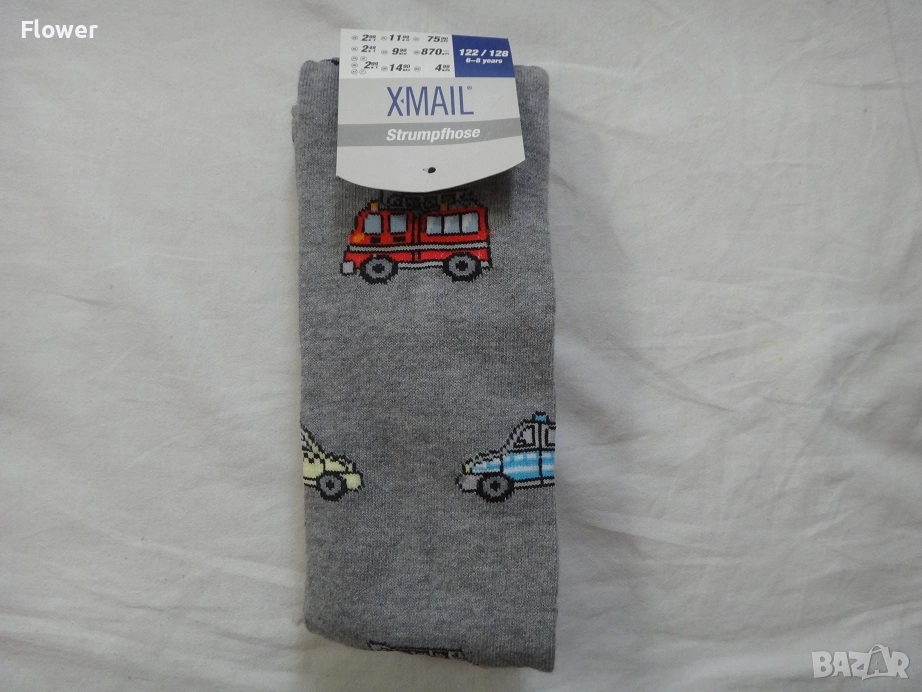 Нов детски чорапогащник размер 122-128, 6-8 години, на колички, за момче/момиче, снимка 1