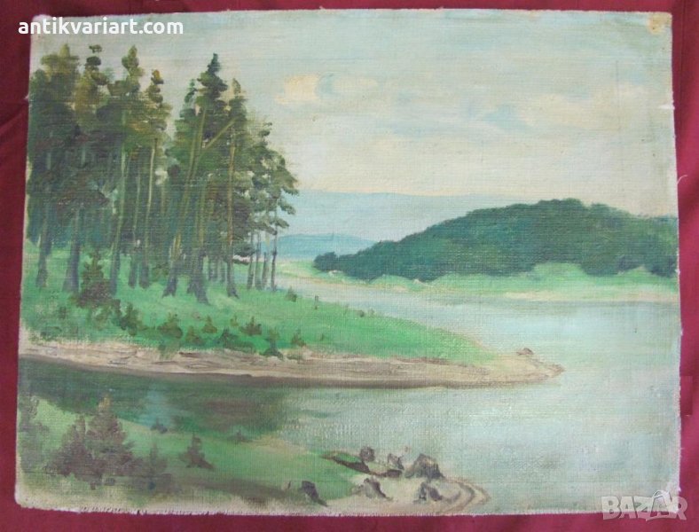 Стара Картина масло върху платно 37х27 см., снимка 1
