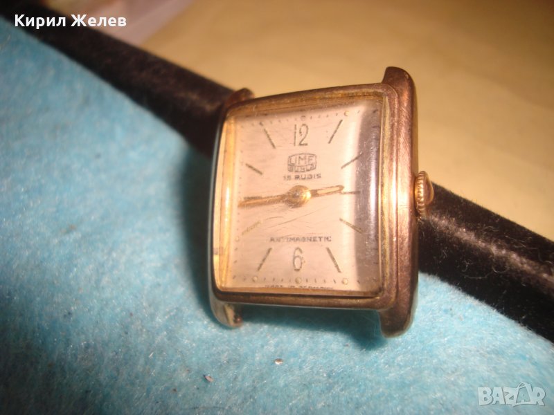 UMF RUHLA 15 RUBIS ANTIMAGNETIC 20 МИКРОНА ПОЗЛАТА Стар НЕМСКИ МЕХАНИЧЕН ЧАСОВНИК РУХЛА РЯДЪК 26300, снимка 1