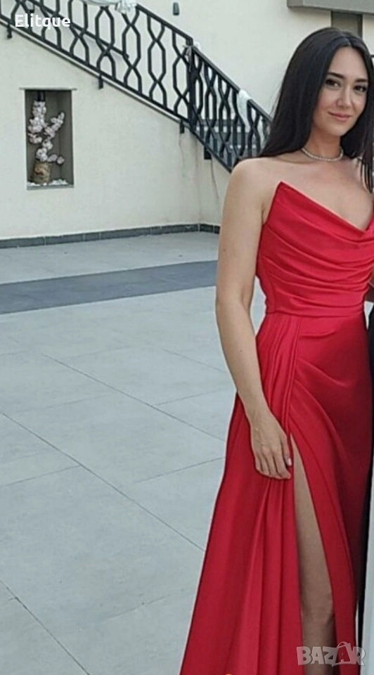 ⭐️Дълги сатенени рокли с цепка, снимка 1