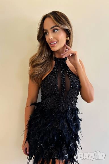 рокля с пера и перли , снимка 1