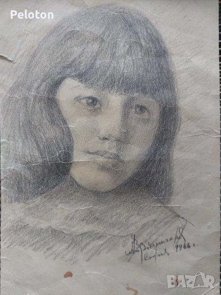 Атанас Воденичаров "портрет на момиче ", снимка 1