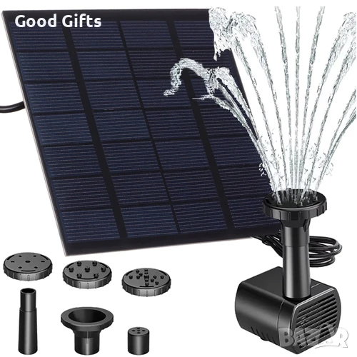 Соларен градински фонтан с филтър помпа, снимка 1