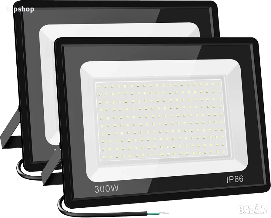 Чисто нови проверени лед прожектори 300W LED, 2 броя, външни, водоустойчиви, IP66, 6000K дневна ..., снимка 1