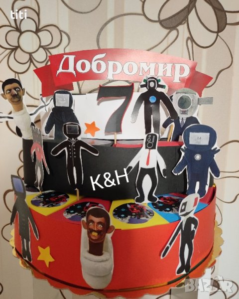 Картонена торта Skibidi toilet, снимка 1