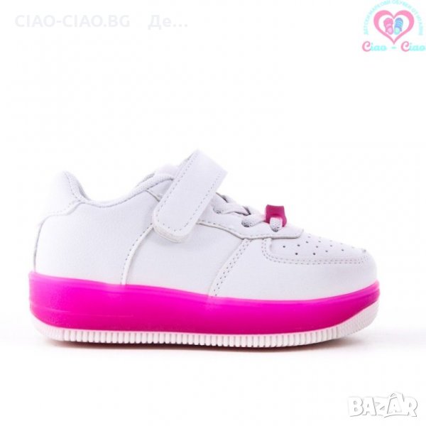 №30-№35, Маратонки за момиче ROCK & JOY, бели с розова подметка, снимка 1