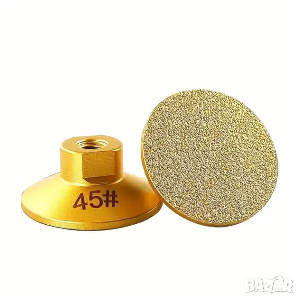 💎 Диамантена орбитална шлифовъчна подложка M14 – 50 мм – Златиста, снимка 1
