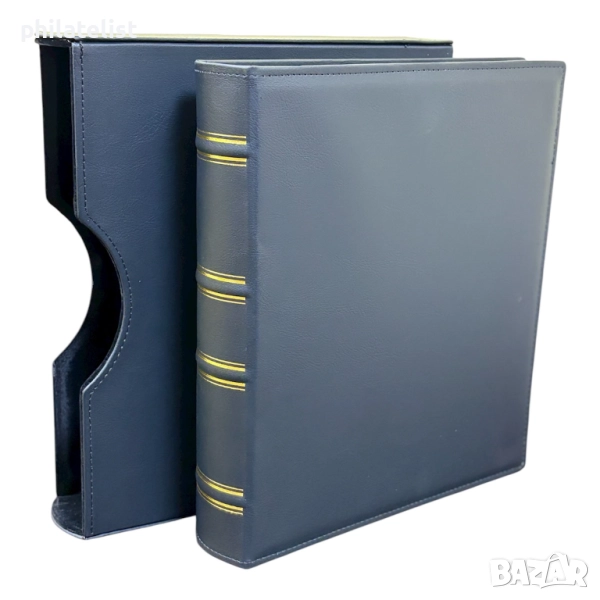 Папка с касета LUX , еко-кожа – GRANDE стандарт А4 , син цвят, снимка 1