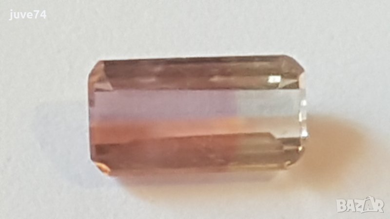 ДВУЦВЕТЕН ТУРМАЛИН (БРАЗИЛИЯ) 8х4 мм., снимка 1