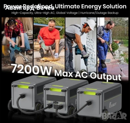 Преносима захранваща станция FOSSiBOT F7200 + разширителна батерия FB5222 5222Wh , снимка 13 - Друга електроника - 53935707