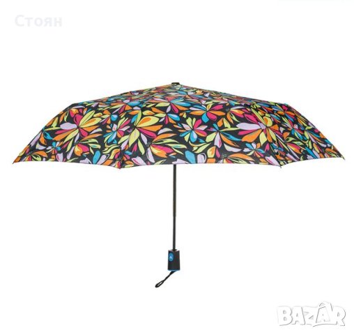 Aвтоматичен чадър за дъжд с цветни цветя 30,5 см, снимка 2 - Други - 42877636