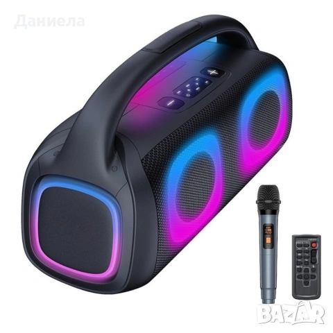 Парти тонколона 2 × 5.25" – 40 W RMS, Bluetooth, RGB LED светлини, батерия 3600 mAh, снимка 5 - Тонколони - 53196549