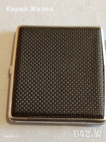 Винтидж метална табакера с кожа за КОЛЕКЦИЯ ДЕКОРАЦИЯ 49035, снимка 4 - Други ценни предмети - 52264176