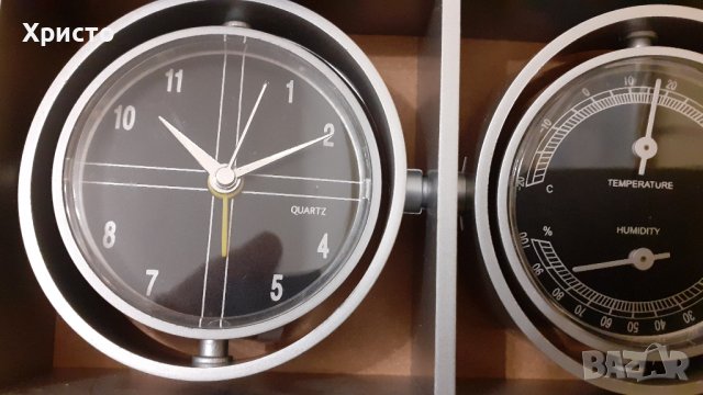 часовник с будилник, термометър и хидрометър за бюро разни, снимка 2 - Други - 13454690