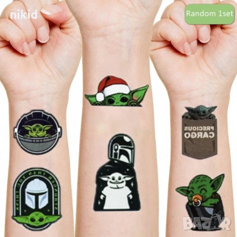 Йода Междузвездни войни Star Wars Tattoo татос татуировка временна детска, снимка 4 - Други - 35228875
