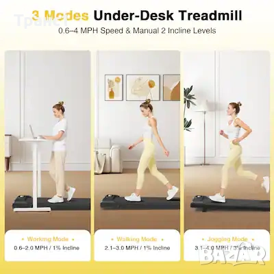 Компактна Бягаща пътека с скорост 1-8 км/ч, 2.5 к.с.и наклон, снимка 6 - Фитнес уреди - 54186830