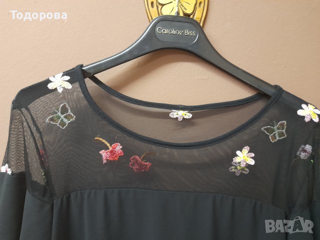 Елегантна туника - шифон и тюл с бродерия, снимка 7 - Туники - 42834303