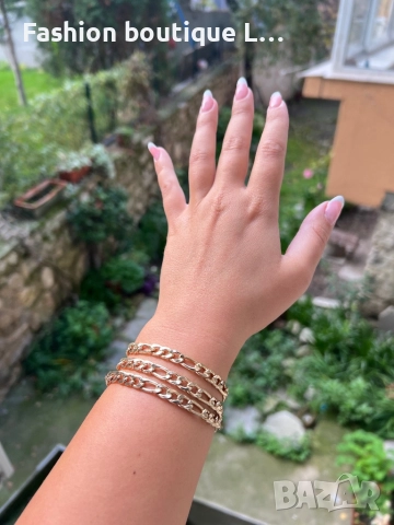 Златен синджир с уникална плетка може да се носи  и като тройна гривна за ръката ❤️, снимка 4 - Колиета, медальони, синджири - 52412278